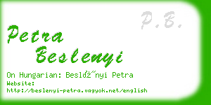 petra beslenyi business card